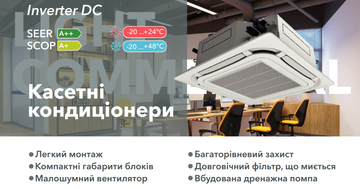 Внутрішній блок мульти-спліт EWT Clima T-M18GAS-N8 | 4.5 кВт | касетний